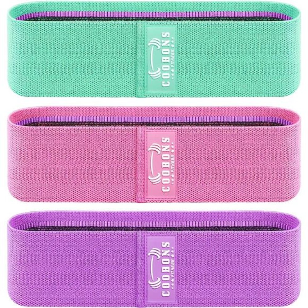 Resistance Bands Set -Booty & Legs Exercise Bands,Anti-Slip Fabric Stretch Bands